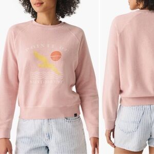 🔴Faherty Beach Organic Cotton Blend Reverse Fleece Sweatshirt Size Small